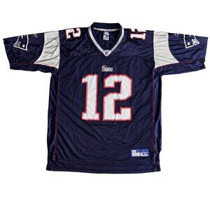 Vtg Tom Brady Patriots Jersery XL Reebok NFL 2000s Mesh 12 New England Football